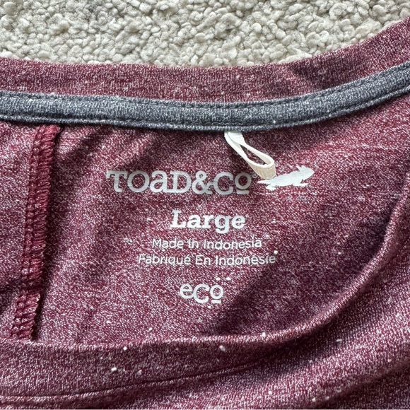 Toad & Co Fuera midi Dress speckled burgundy 3/4 sleeve pocket large - Picture 2 of 10